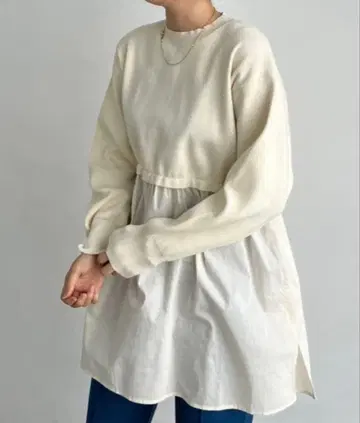 푸하크 도킹 니트 튜닉 LS