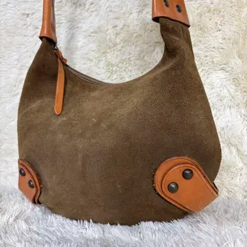 다코타 숄더백 스웨이드 가죽 브라운 초승달 모양 원숄더