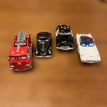 미니카 4대 세트 소방차 순찰차 클래식카