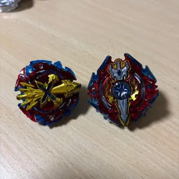 베이블레이드 세트 빨강 파랑 금 은