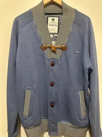 UNDER TWO FLAGS 남성용 가디건 M 블루