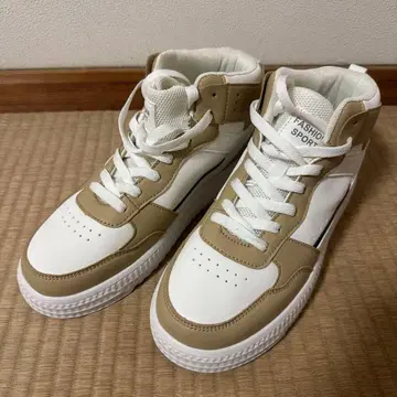 하이컷 스니커즈 화이트/베이지 26cm