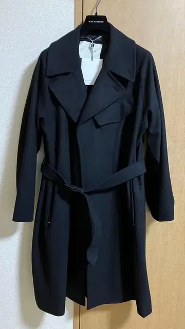 MACKINTOSH LAGGAN 울 타이 로켄 코트 블랙 38