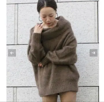 컨디션 최상 Plage Fur 터틀 니트 풀오버