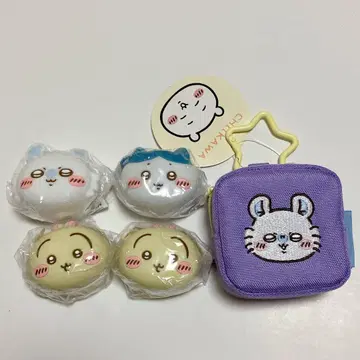 치이카와 얼굴 미니 실리콘 파우치 4개 세트 미니 파우치