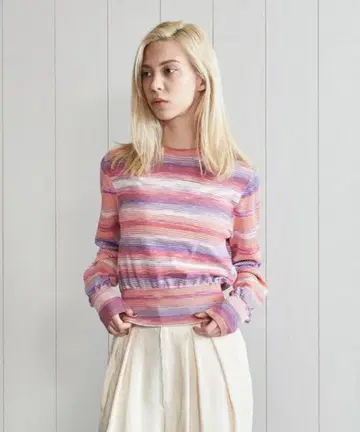 H beauty&youth 코튼 나일론 카스리 니트 풀오버 H