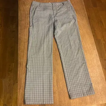 PUMA 체크 무늬 스트레이트 팬츠 그레이 계열