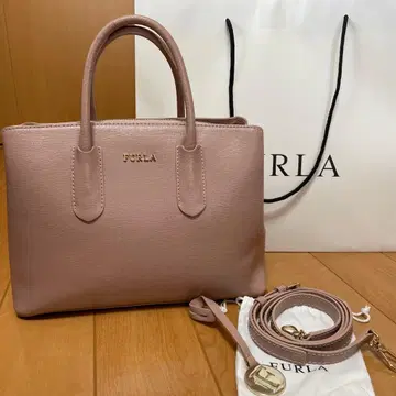 FURLA 핑크 가죽 핸드백