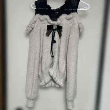 Lizlisa 레이어드 스타일 어깨 트임 니트 핑크