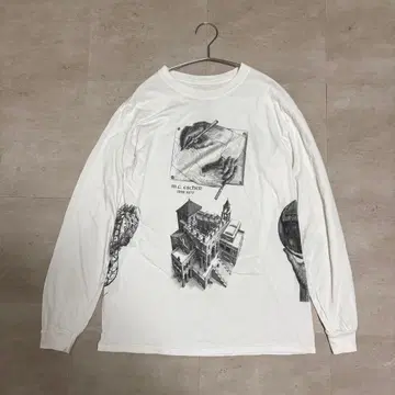 00s 에셔 M.C. Escher 멀티 프린트 롱 T셔츠