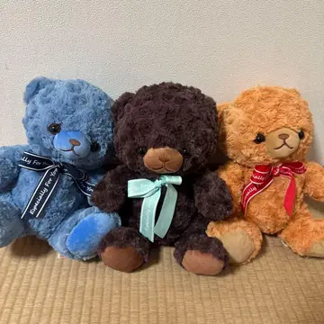 마이 로즈 베어 봉제 인형 3색 세트 (브라운, 캐러멜 블루)