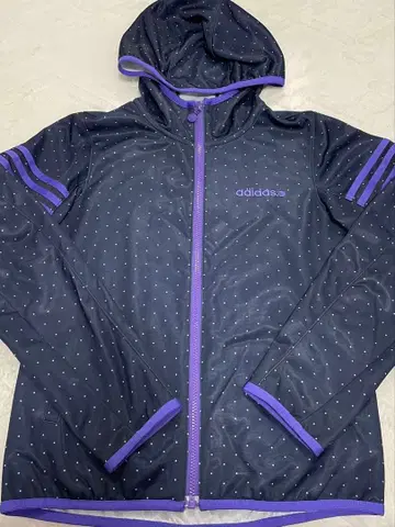 adidas 후드 부착 도트 무늬 자켓