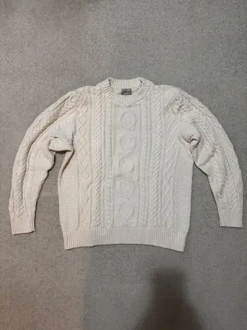 LLBean 피셔맨 코튼 남성용 스웨터 크림 M