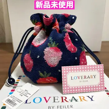 [ 미사용 새상품 ] FEILER 래브러리 스트로베리 도트 복조리 네이비