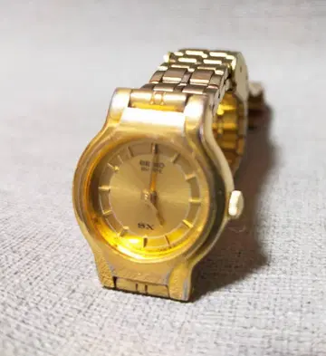 [레어] 세이코 SX 골드 아날로그 손목시계 작동 레어