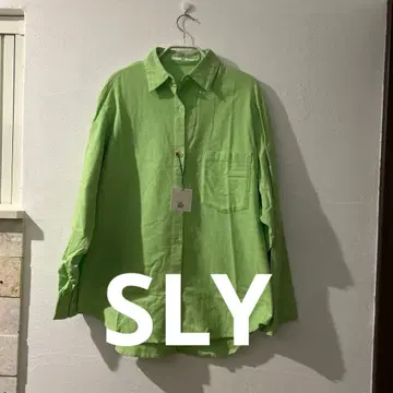 미사용 새상품 택 포함 SLY 프리 사이즈 그린 셔츠 100% 코튼