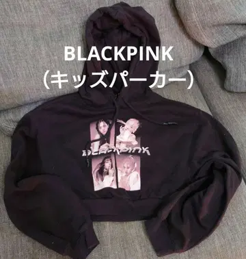 BLACKPINK 후드 부착 크롭 맨투맨 XS