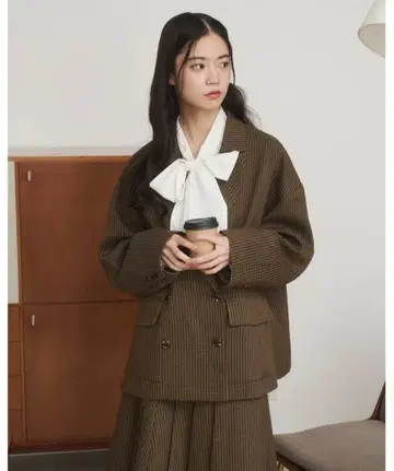 moi tytto 오버 사이즈 테일러드 자켓 오렌지 M