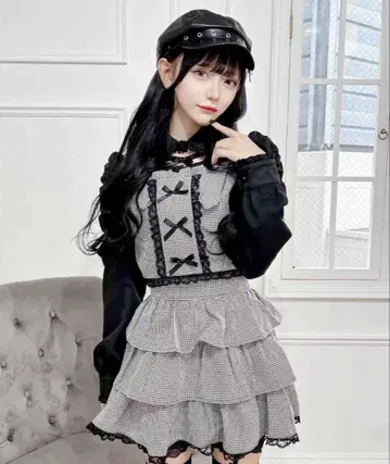 MA*RS 서스펜더 뷔스티에 & 프릴 치마바지