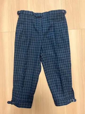 테일러 메이드 체크 무늬 크롭 팬츠