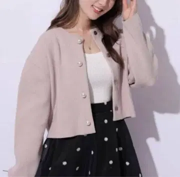 Apuweiser-riche / 펄 단추 반짝이 니트 자켓 (사이즈 2)