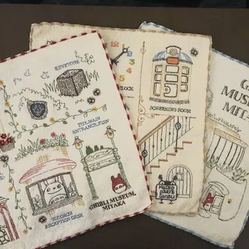 지브리 미술관 자수 핸드 타월 3개 세트