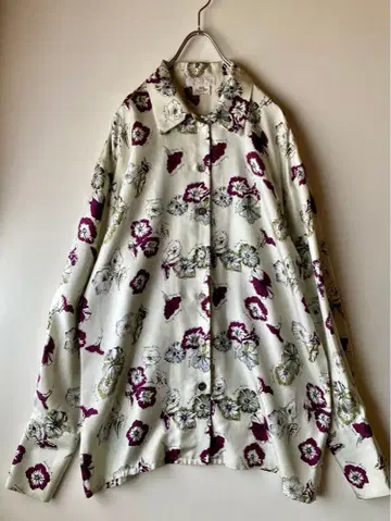 니나리치 프랑스제 실크 셔츠 빈티지 꽃무늬 블라우스