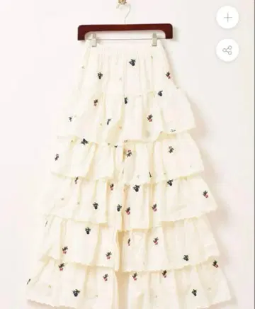 Meridian 플라워 자수 프릴 팬츠 아이보리