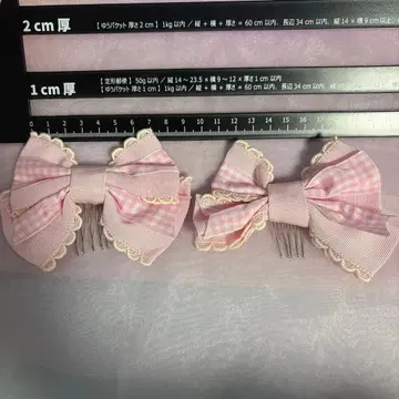 [ 앰프리 ] 깅엄 리본 빗 [ 멜로토이 ]