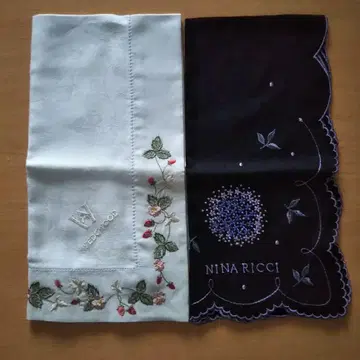 새상품 여성용 손수건 웨지우드 & 니나리치 2장 세트 블루