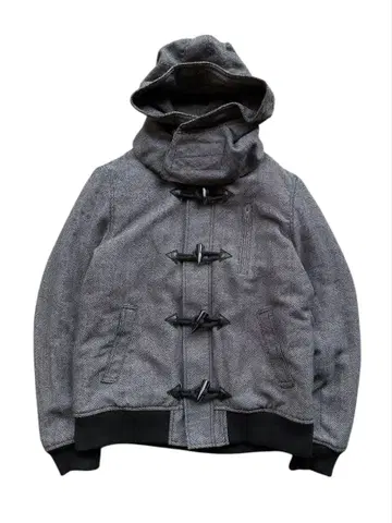 wire hooded duffle bomber jacket