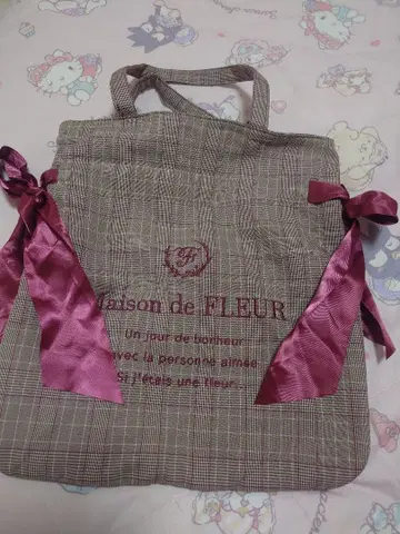 Maison de FLEUR 더블 리본 토트백 블랙