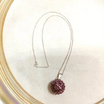 2AH90 보라색 다이아몬드 세팅 목걸이 925/835 각인