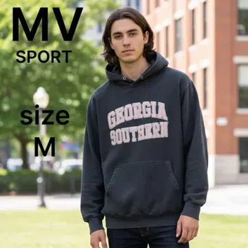 구제 의류 후드 맨투맨 리버스 위브 사양 MV 스포츠 2단 펠트 레터