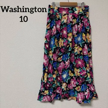 새상품급 Washington [10] 플레어 스커트 꽃무늬