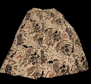 M 사이즈 동양인 플레어 스커트 안감 부착 앞 버튼 남국 리조트 느낌