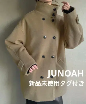 JUNOAH 스탠드 카라 미들 코트