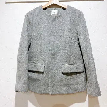 [새상품급] ROPE'PICNIC 여성용 노카라 코트 그레이 후드 부착