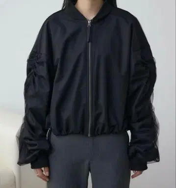 [새상품급] AZUL 튤 레이어드 블루종 FREE 사이즈 블랙 여성용