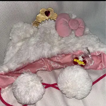 헬로키티 USJ 유니버셜 팬캡 모자 복슬복슬 겨울