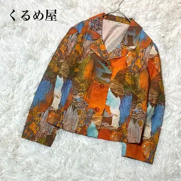 쿠루메야 셔츠 자켓 다색 풍경 무늬 캐주얼 올 패턴 독특 개성 아트