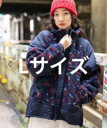 니코앤드 - 보아 플리스 포켓 자켓 네이비 플라워 무늬