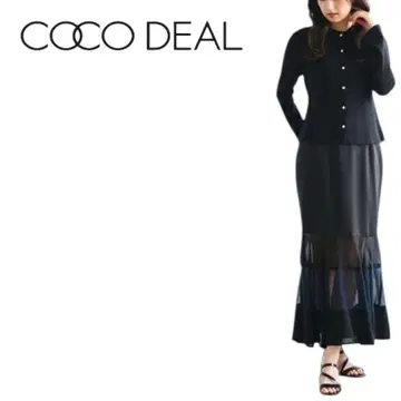 코코딜 쉬폰 티어드 머메이드 스커트 블랙 네이비 2