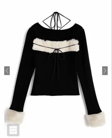 GRL 퍼 홀터넥 리본 니트탑 ru1387