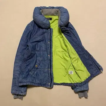 메르시보쿠 볼륨 옷깃 데님풍 패딩 자켓 L