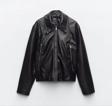 ZARA 인조 가죽 지퍼 자켓