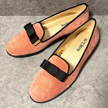 컨디션 최상 BARCLAY 버클레이 오페라 슈즈 리본 핑크 블랙