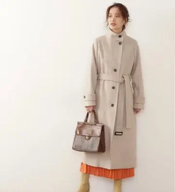 N. 테크 멜톤 스탠드 카라 롱 코트 S