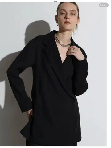 야마다야 Aga black 테일러드 랩 자켓