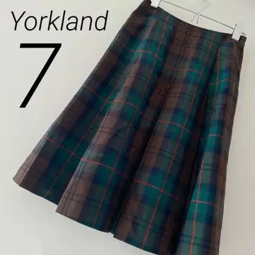 요크랜드 플리츠 스커트 울 타탄 체크 7호